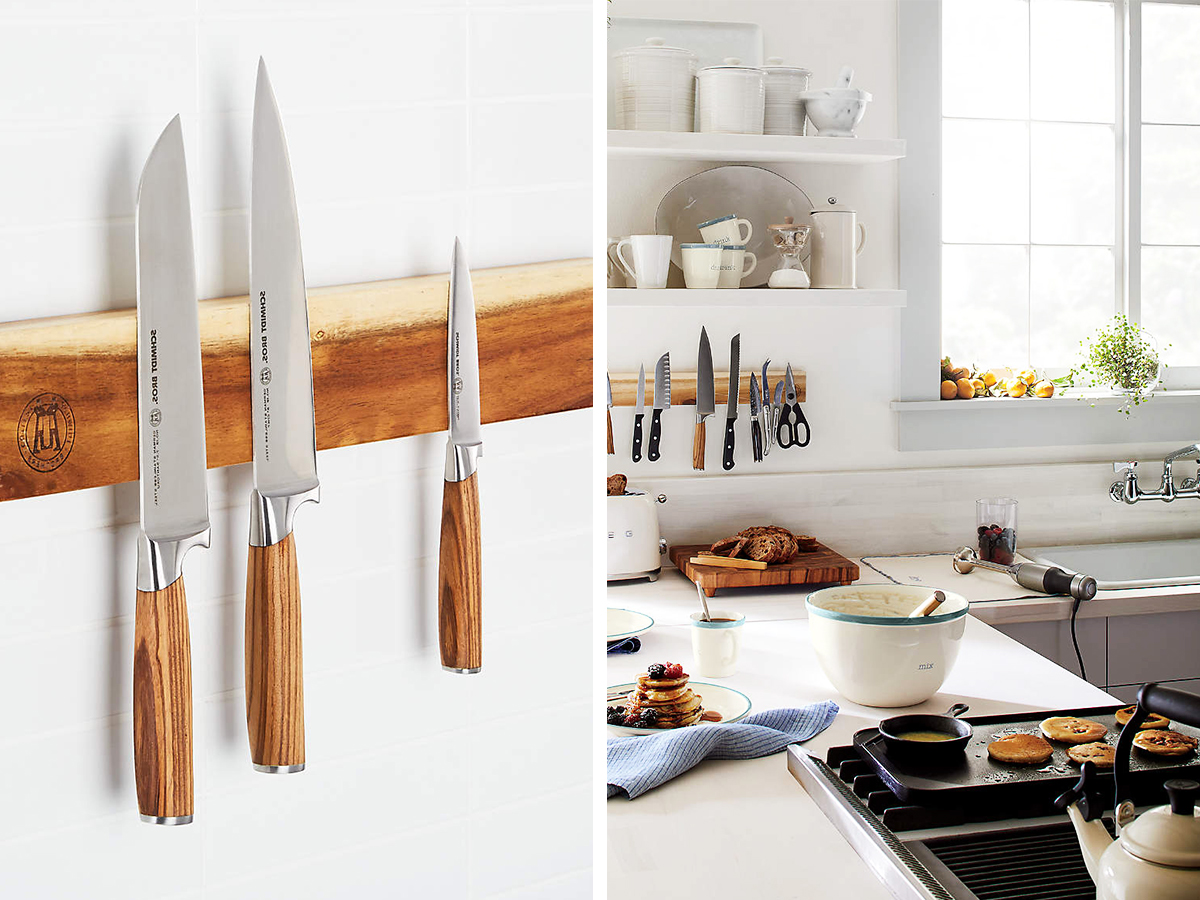 Store Knives on a Magnetic Strip