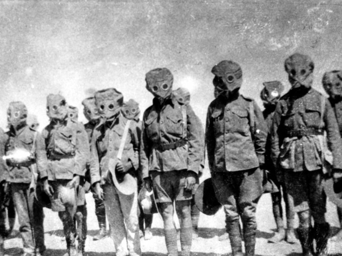 Soldiers in Gas Masks