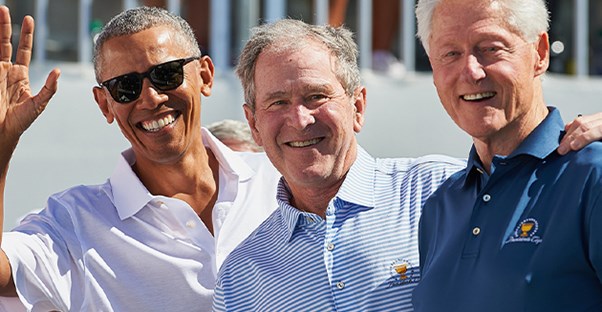Former Presidents Obama, Bush, and Clinton