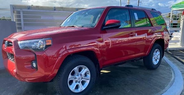 a red 2021 toyota 4runner