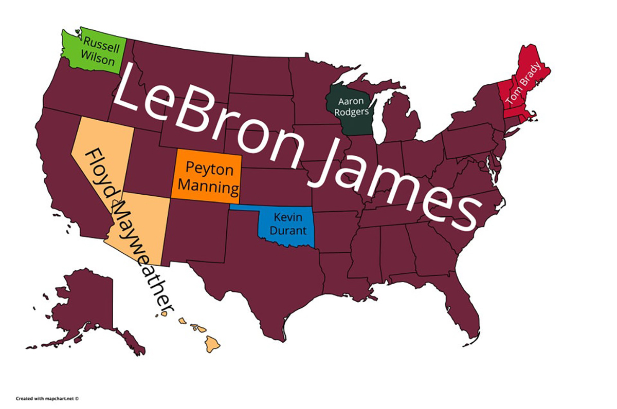 Most Googled Athlete by State
