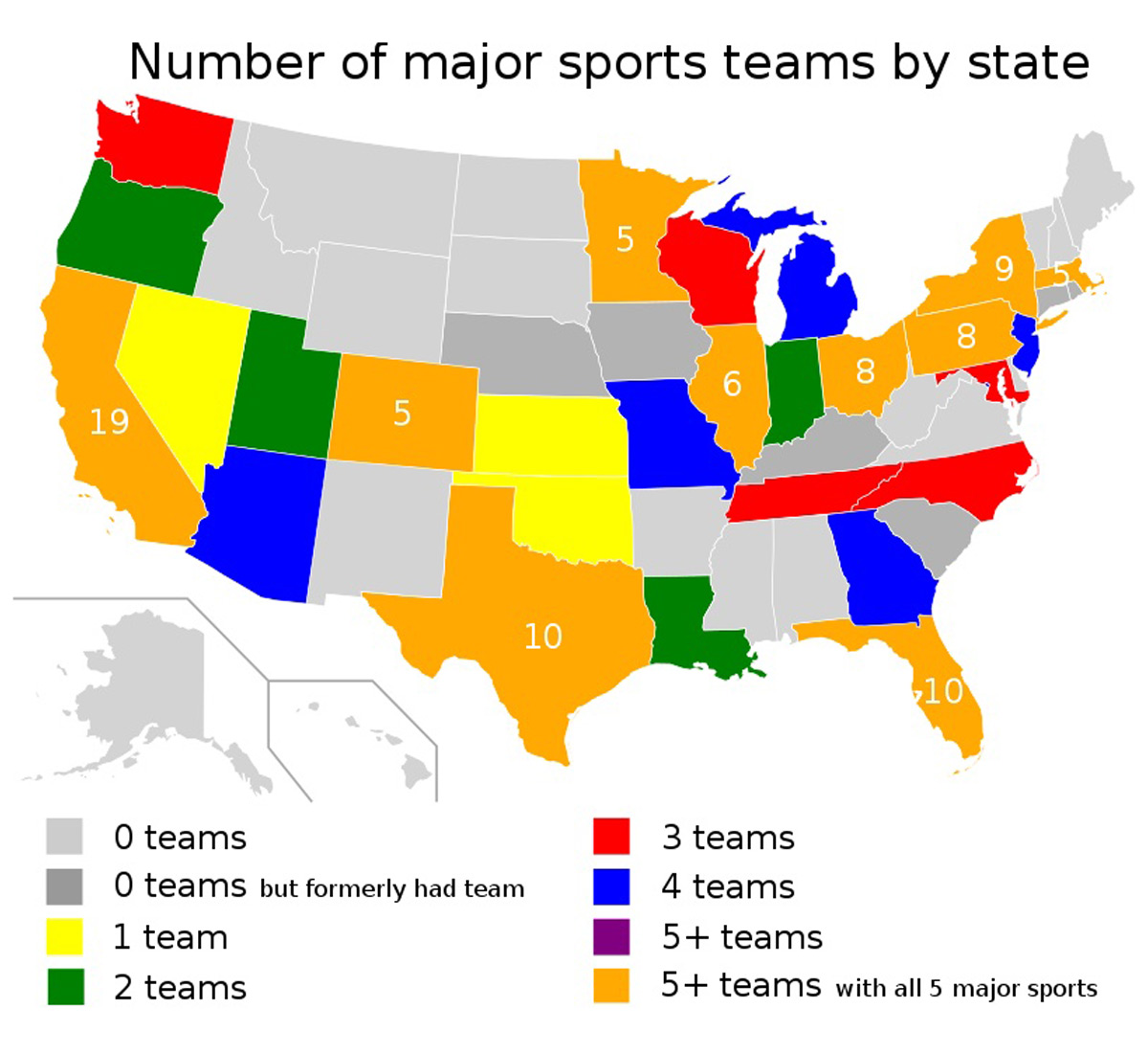 Professional Sports Teams by State
