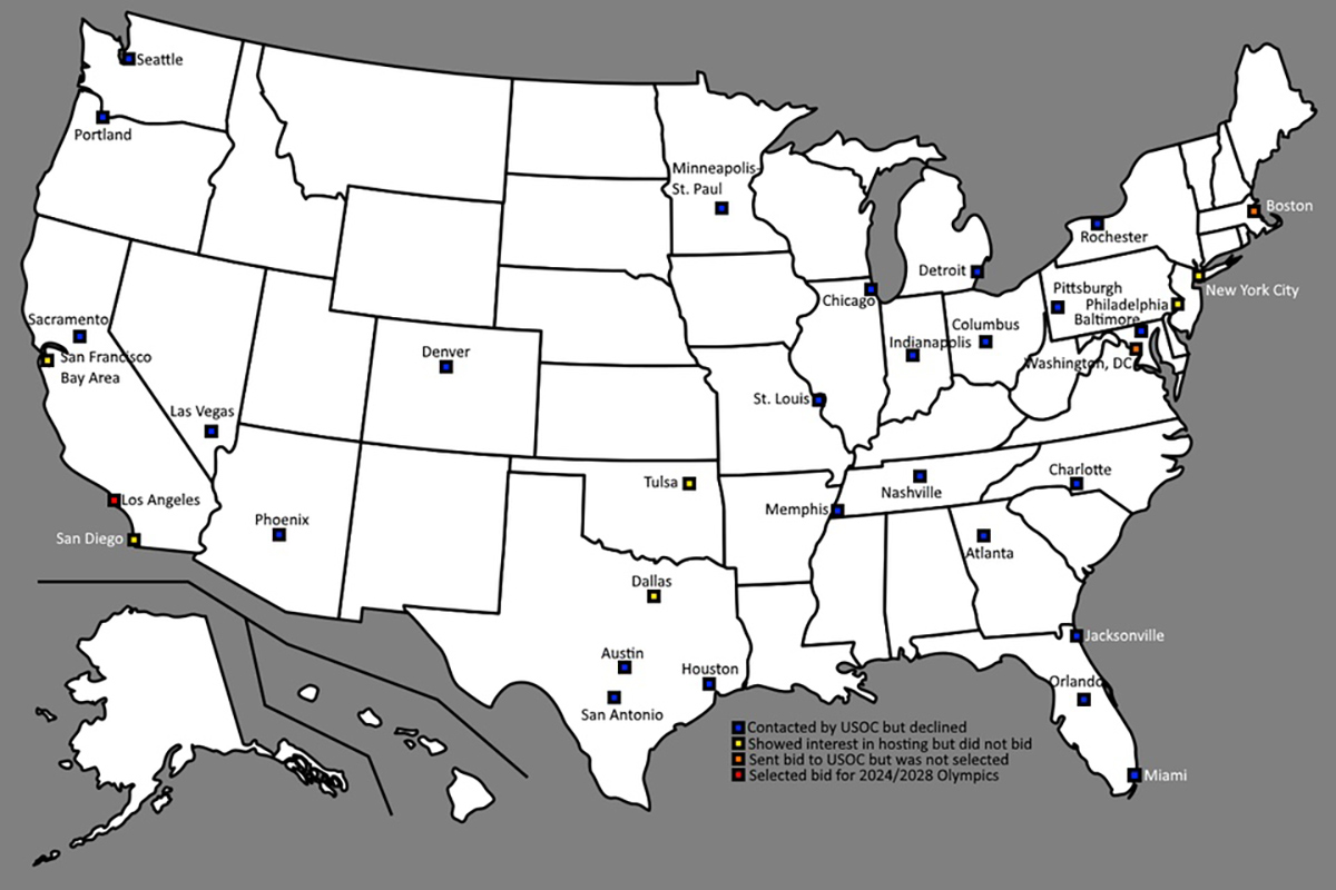 US Cities Considered for the 2024 or 2028 Olympics
