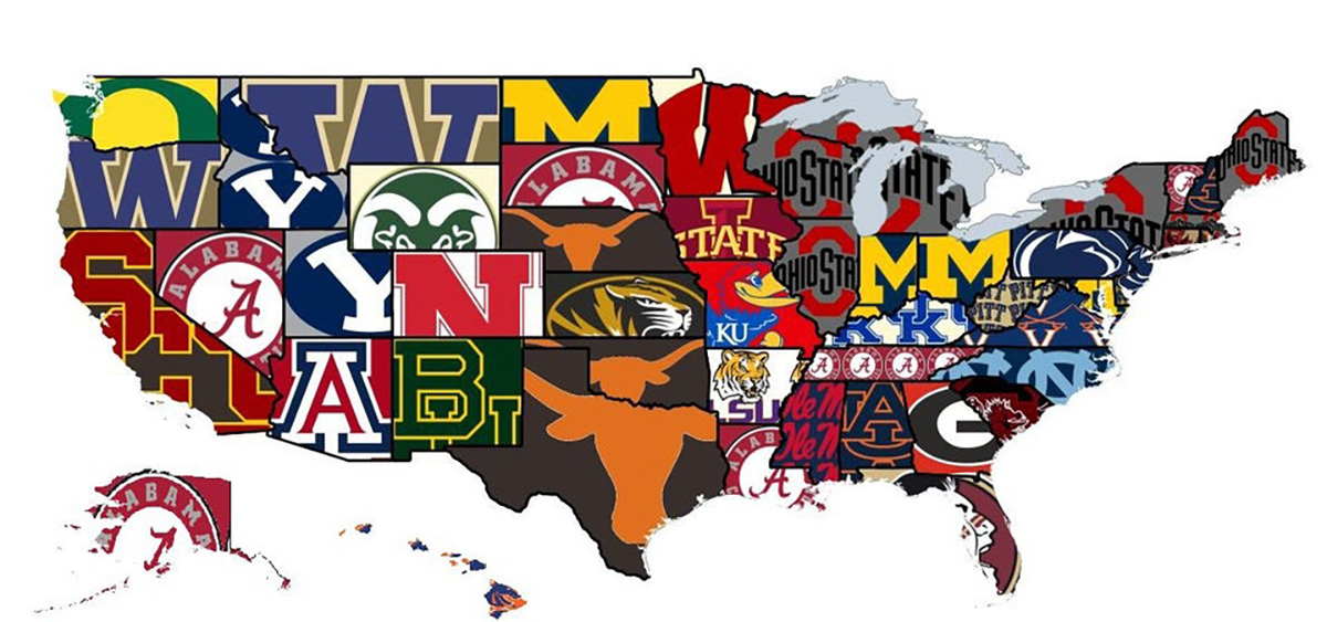 Most Hated College Football Teams by State