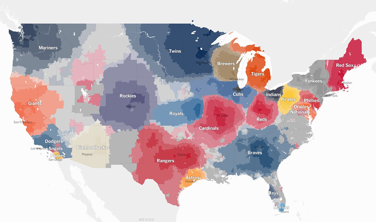United States Baseball Fan Map