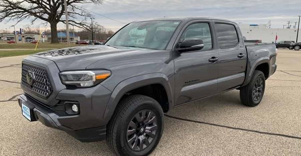 a dark gray 2021 toyota tacoma