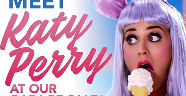 katy perry garage sale sign