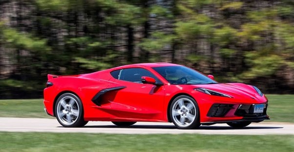 a red 2021 chevrolet corvette