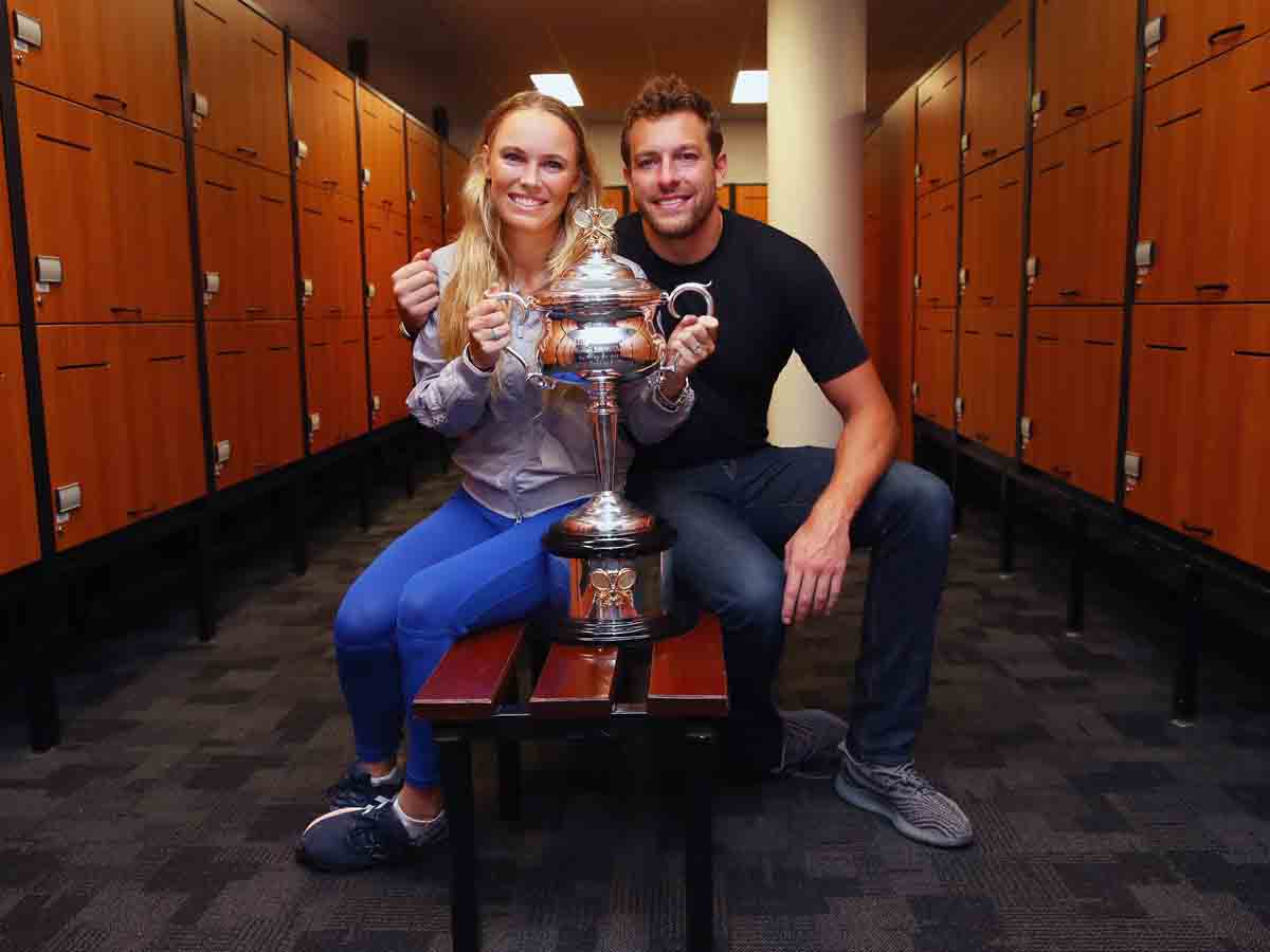 Caroline Wozniaki and David Lee