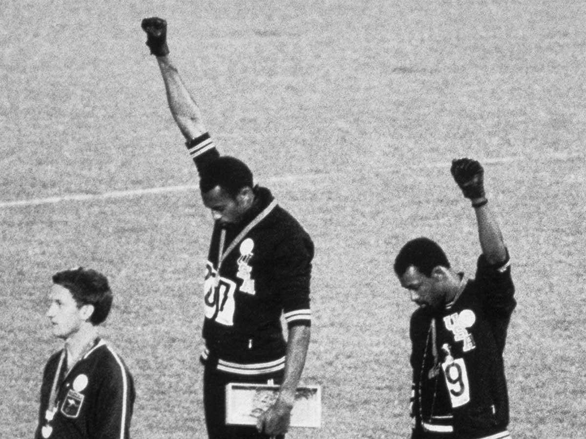 Tommie Smith and John Carlos on the Podium