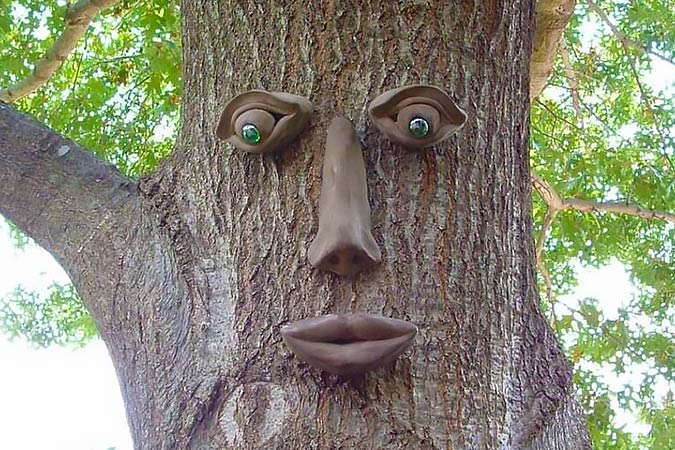 Decoraciones de Caras en los Árboles