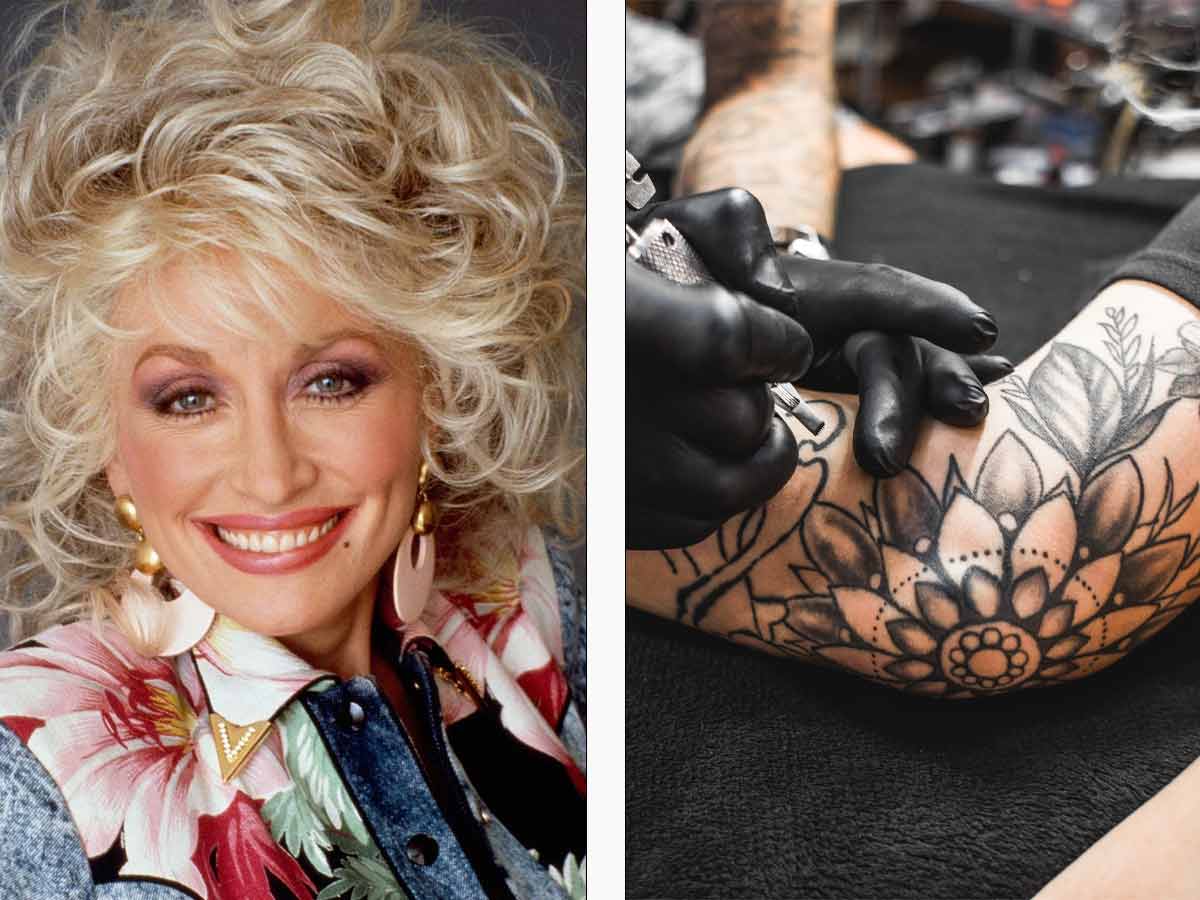 She has tattoos that hide scars.