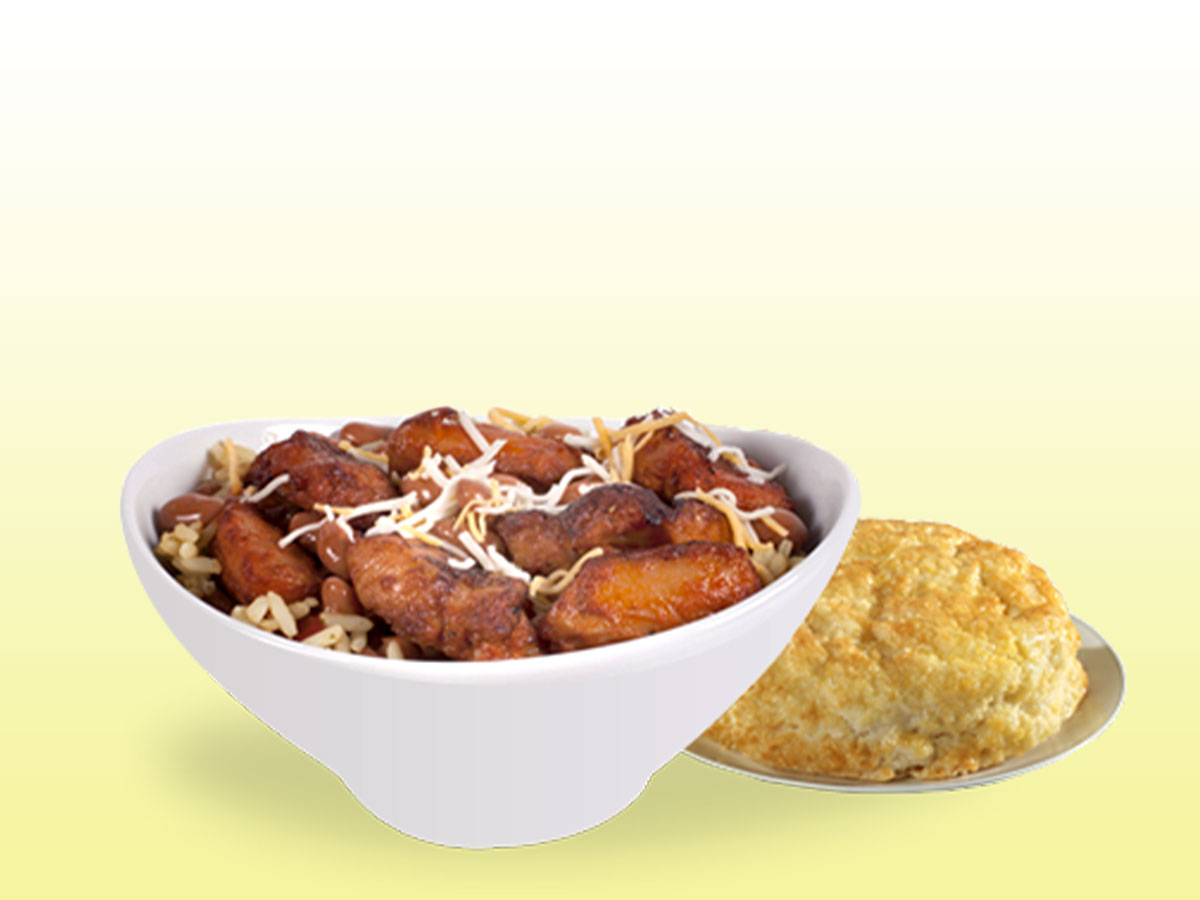 Bojangles Chicken Rice Bowl with Biscuit