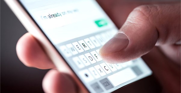 person texting