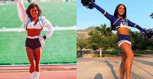 Cheerleader then and now