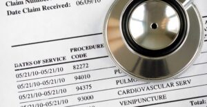 stethoscope and patient data