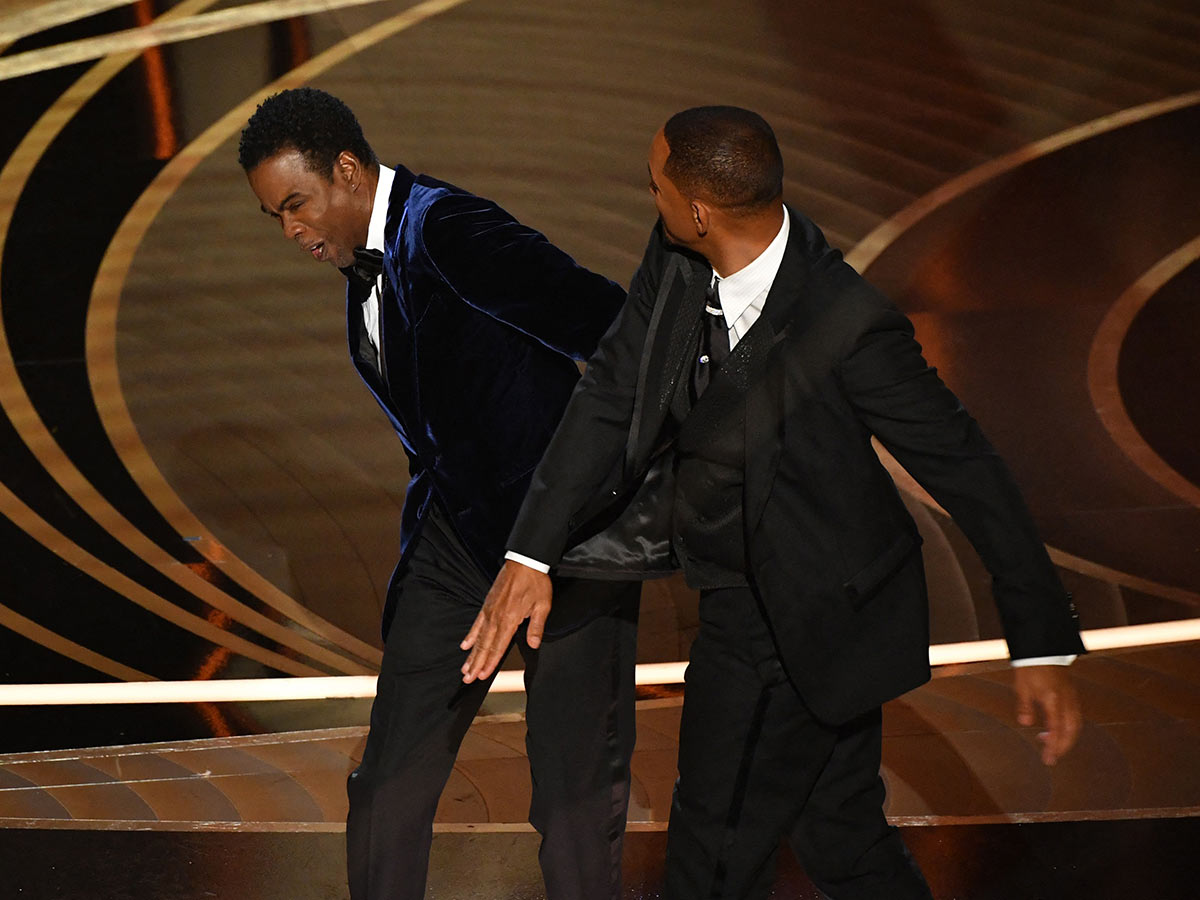 Will Smith Swinging On Chris Rock at 2022 Academy Awards