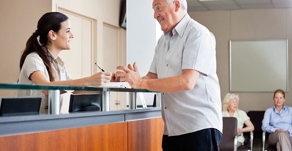 woman talking to medical patient