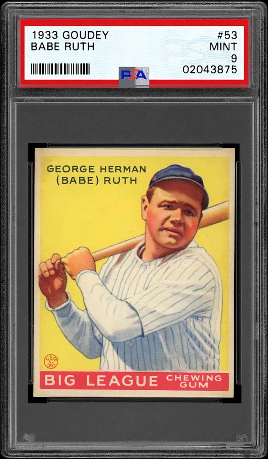 George Herman "Babe" Ruth (Goudey #53 Baseball Card 1933)