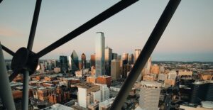 downtown dallas texas seen from reunion tower