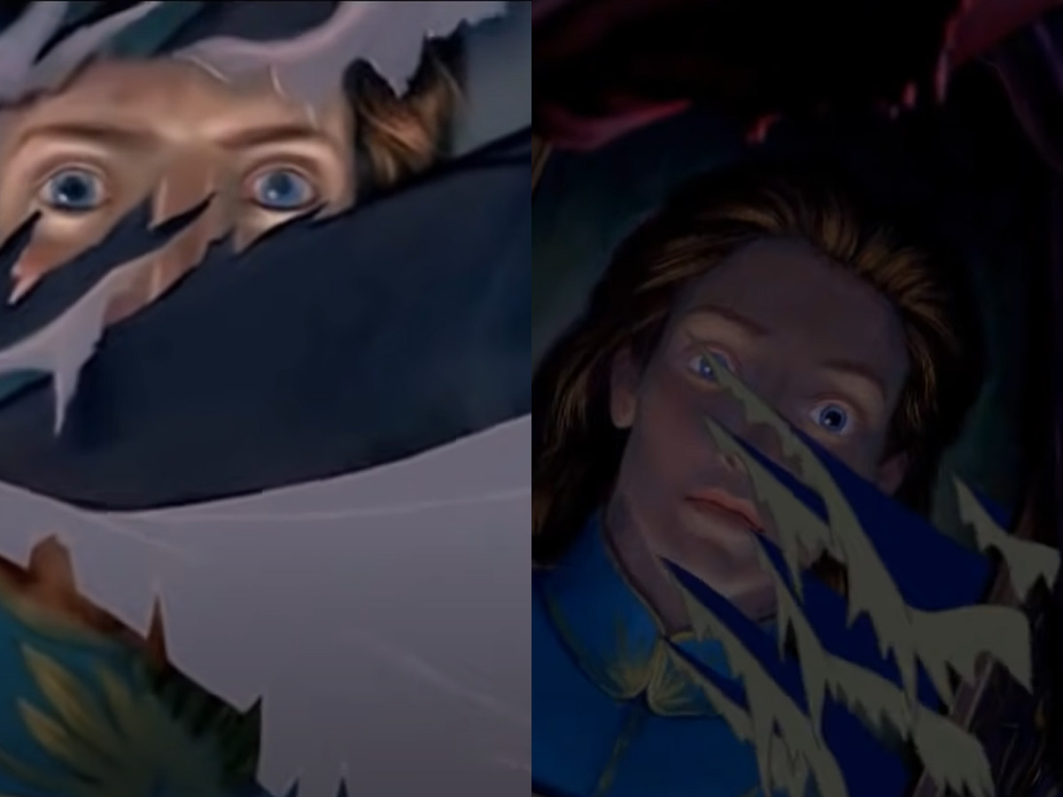 The Rips in Beast's Human Portrait Change Directions