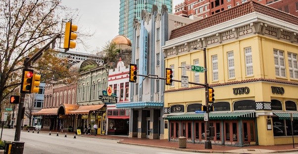 an historic street in fort worth texas