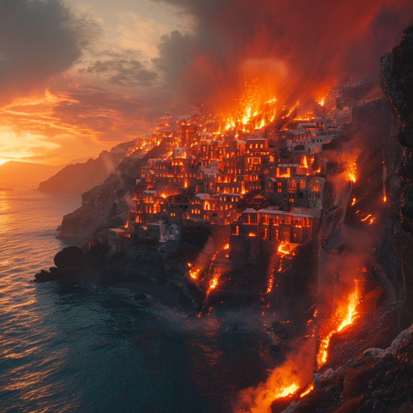 Santorini in Flames