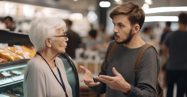 grandma fights a young man