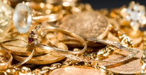 various types of gold times on a table