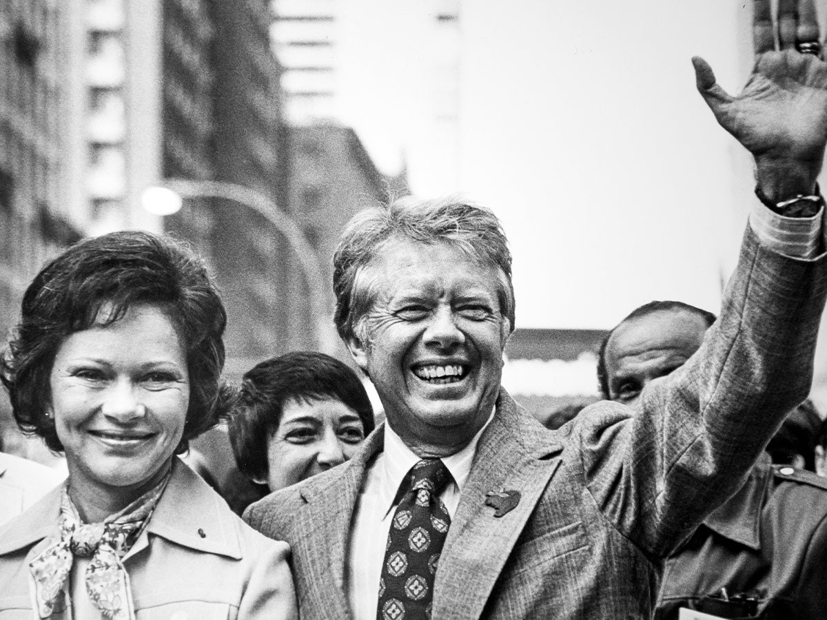 The Carters Looking Victorious After the 1976 Democatic National Convention