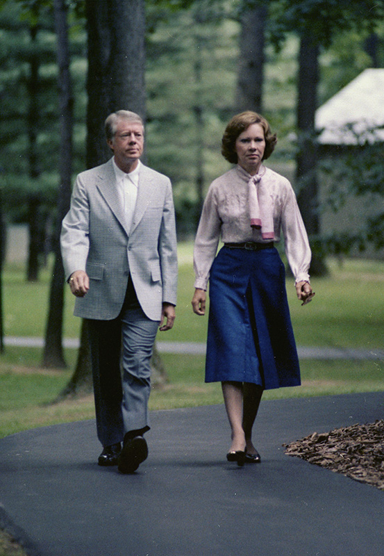 The Carters Take a Stroll at Camp David in 1978