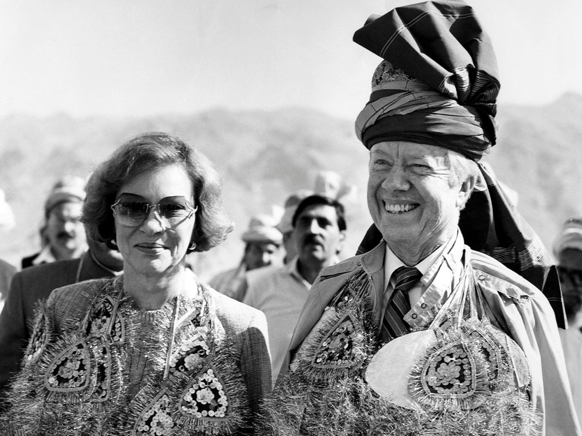 The Carters Dress in Pakistani Gifts at the Pakistan-Afghanistan Border in 1986