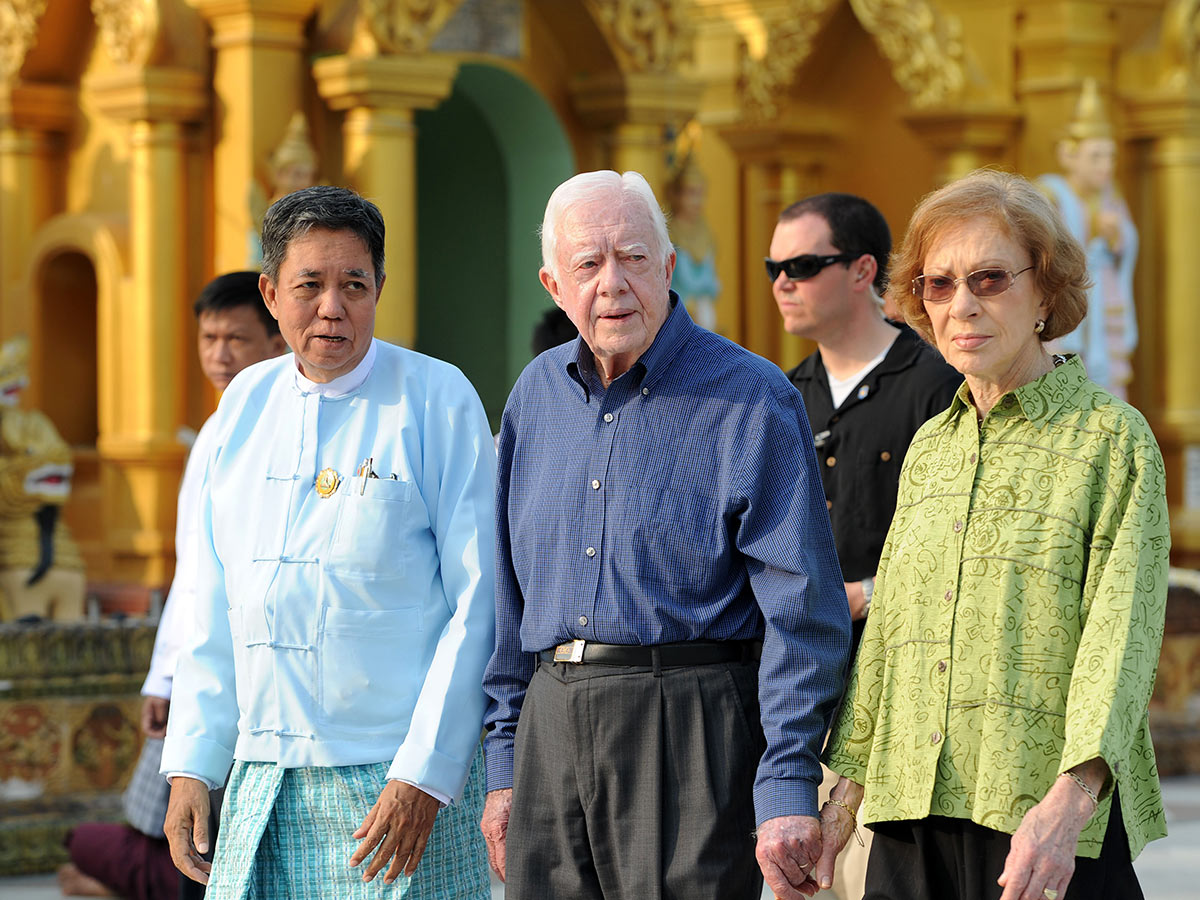 The Carters Visit the Shwedagon Pagoda in Yangon in 2013