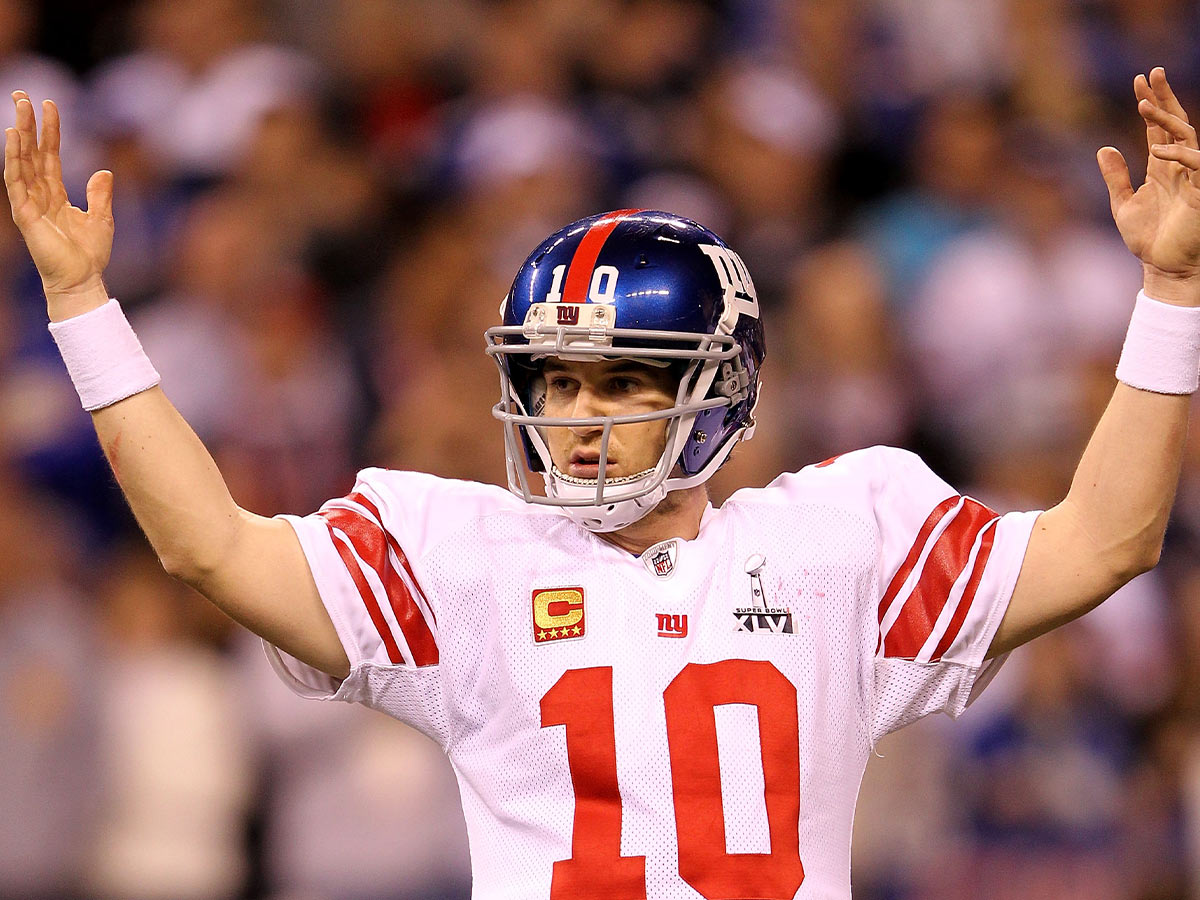 Eli Manning Pass to Mario Manningham in Super Bowl XLVI
