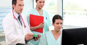 medical assistants helping a doctor
