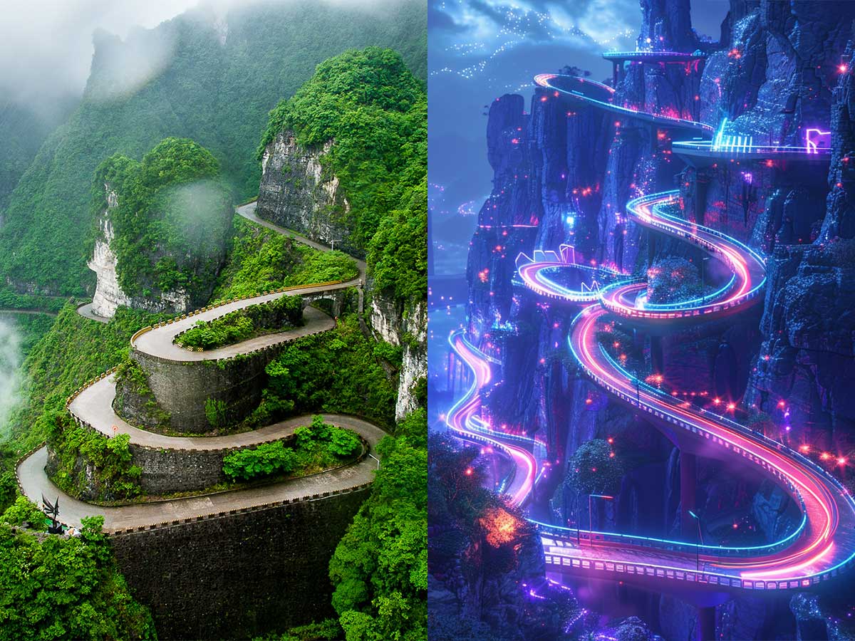 Tianmen Mountain Winding Road