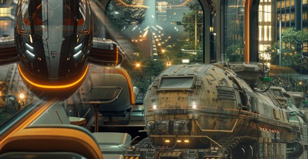 A VTOL Train, A Military Train, and AR Windows on Trains in 50 Years