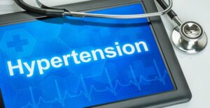 a tablet containing information on the causes of hypertension