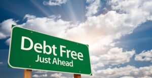 a street signs representing the path to debt management programs