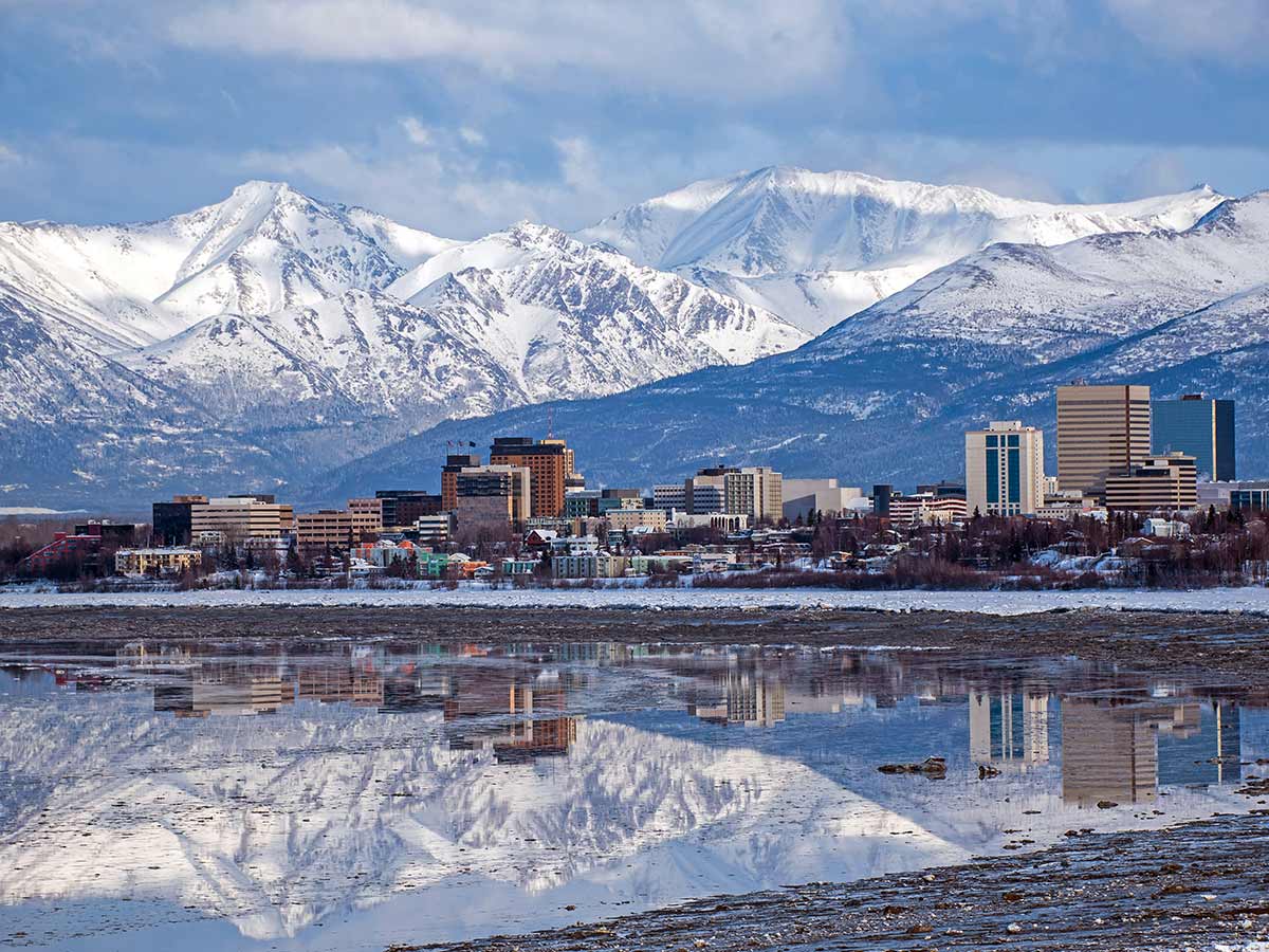 Snow Covered Cityscape