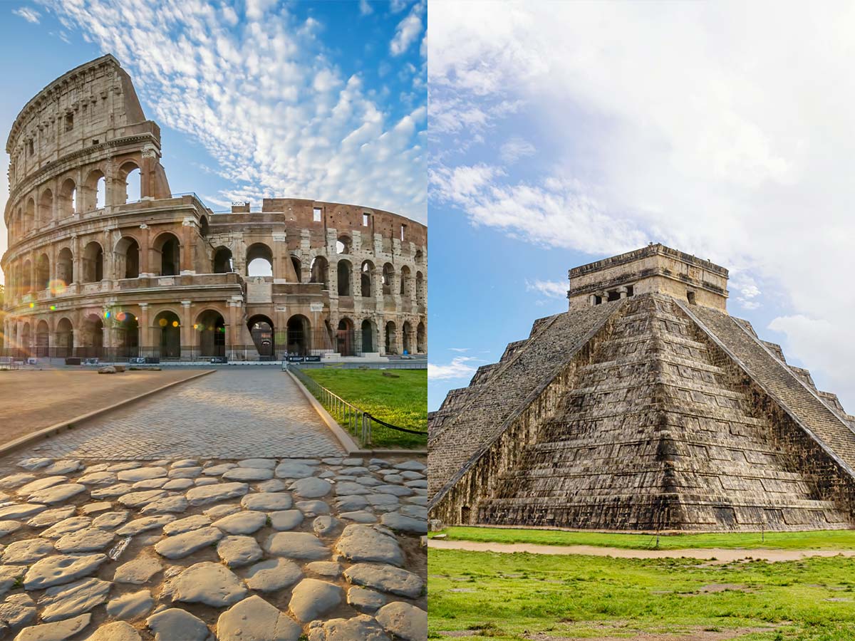 The Colosseum And Chichen Itza