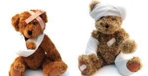 teddy bears that are worse for the wear