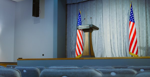 empty podium at the white house