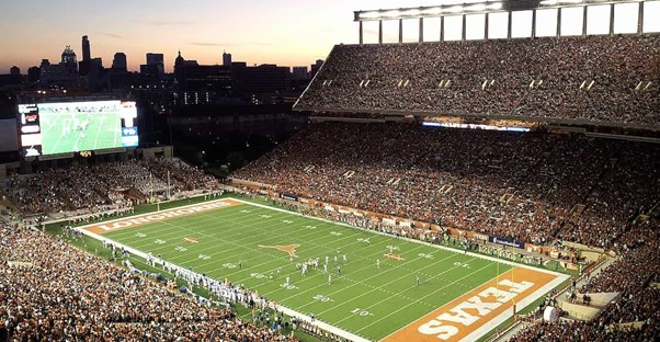 a home texas longhorns football game in austin texas