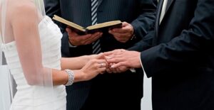 a couple exchanging perfect wedding vows