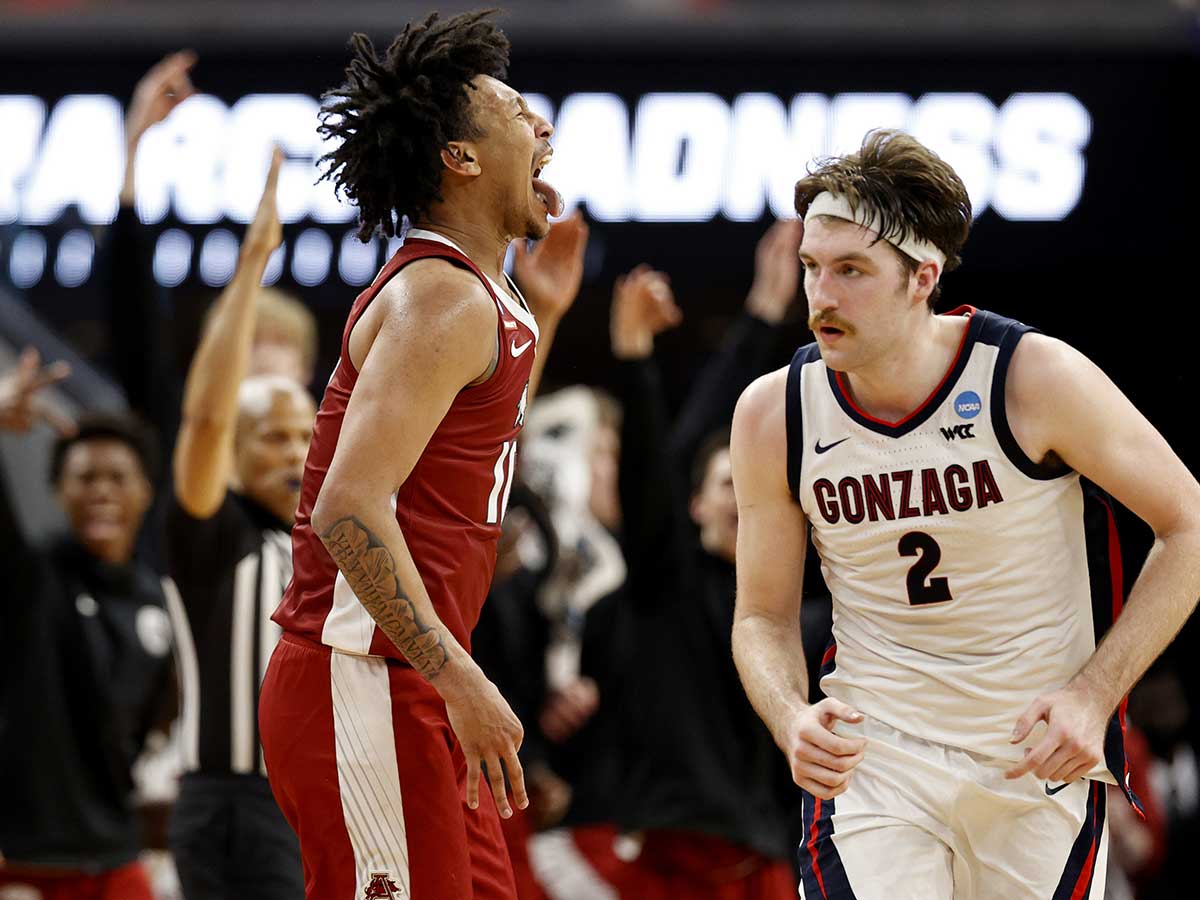 25. Arkansas 74, Gonzaga 68 — 2022 Sweet 16