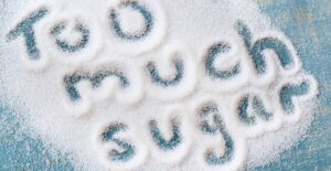 a pile of sugar, representing one of the ways that parents can combat childhood obesity