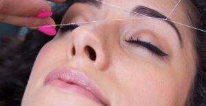 Woman has her eyebrows threaded