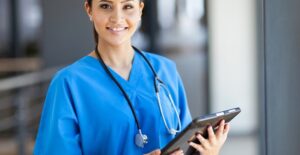 a doctor who has access to patients' electronic medical records
