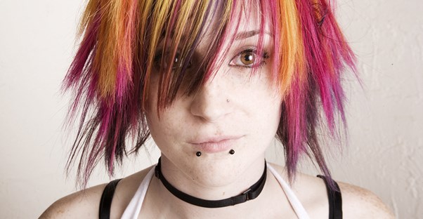 a teenager with a strange haircut
